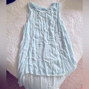 Baby Blue Hi-Low Tank with Keyhole Back - Small